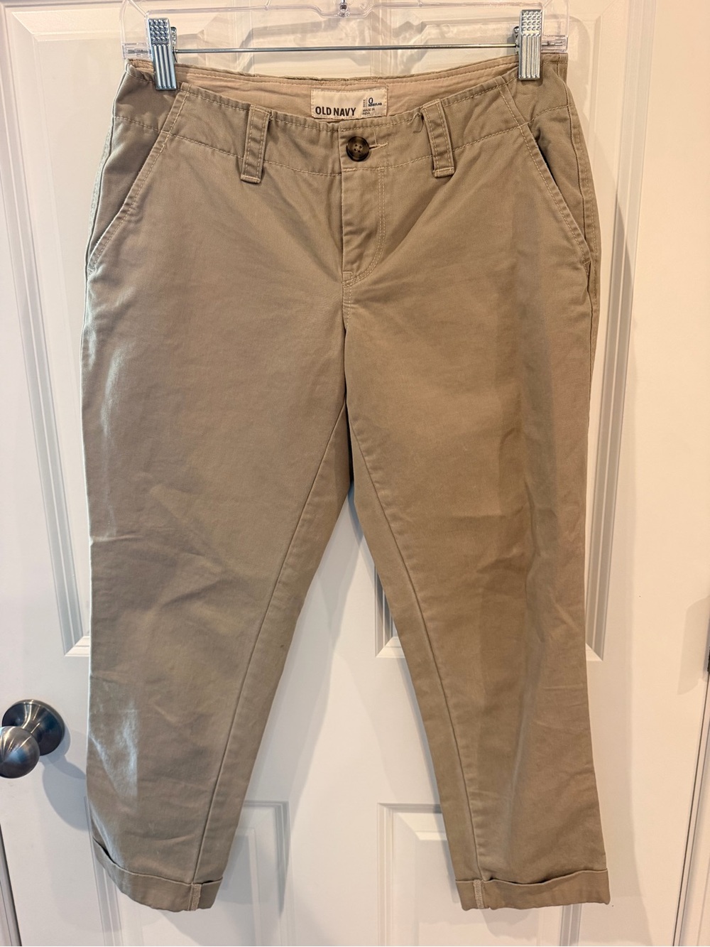 Old Navy Women's Khaki Chino Cropped Pants Size 0